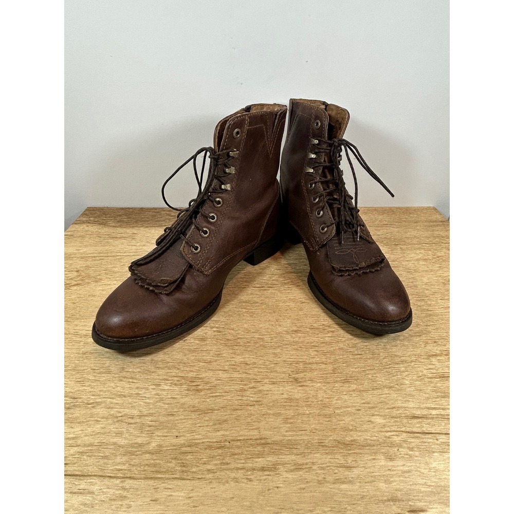 Ariat Heritage Lacer Brown Leather Western Lace Up Boots 10002147 Womens 8B